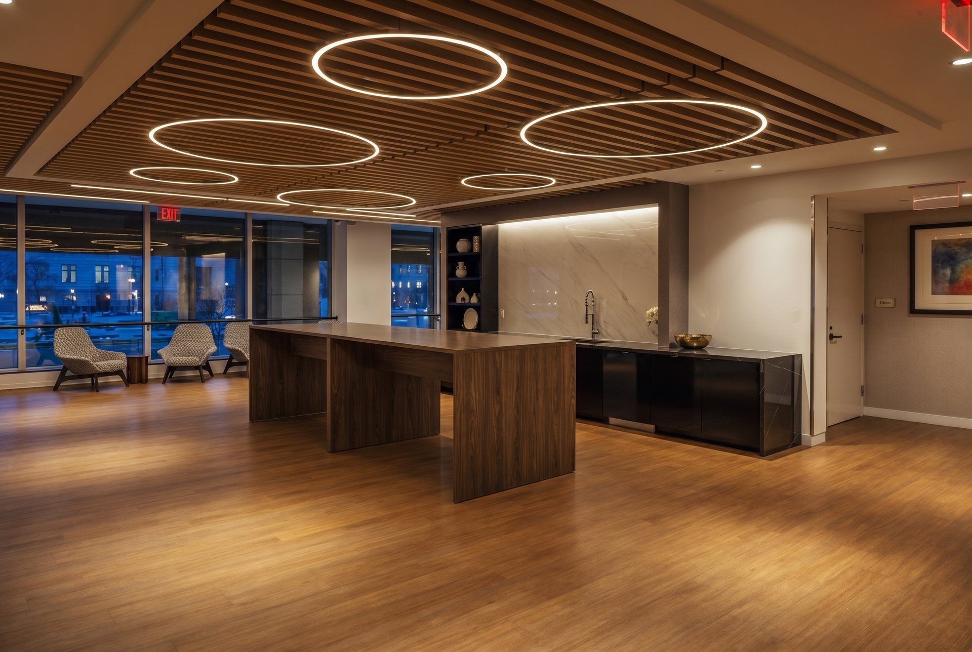 Two-story conference center